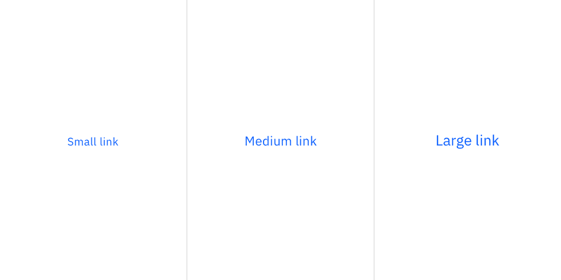 Examples of link sizes Examples of link sizes
