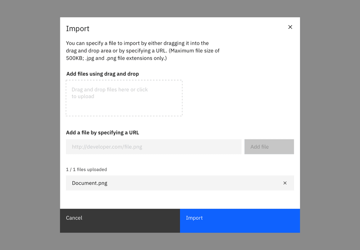 Example of a file imported by URL Example of a file imported by URL