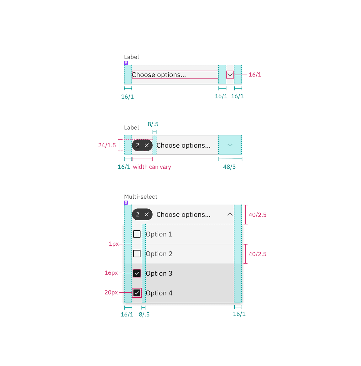 Structure and spacing for a multiselect dropdown Structure and spacing for a multiselect dropdown